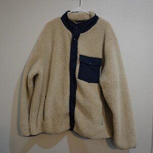 Men's High Pile Fleece Faux Fur Jacket - Size XXL